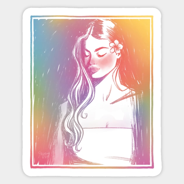 Rainbow Island Girl Sticker by thecantogirl